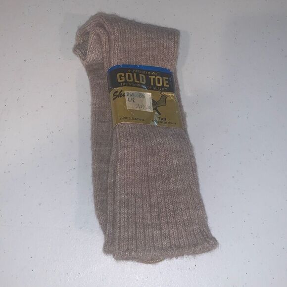 NWT Vintage Tan Gold Toe Women’s Ribbed Socks 7.5-13 - Picture 4 of 15